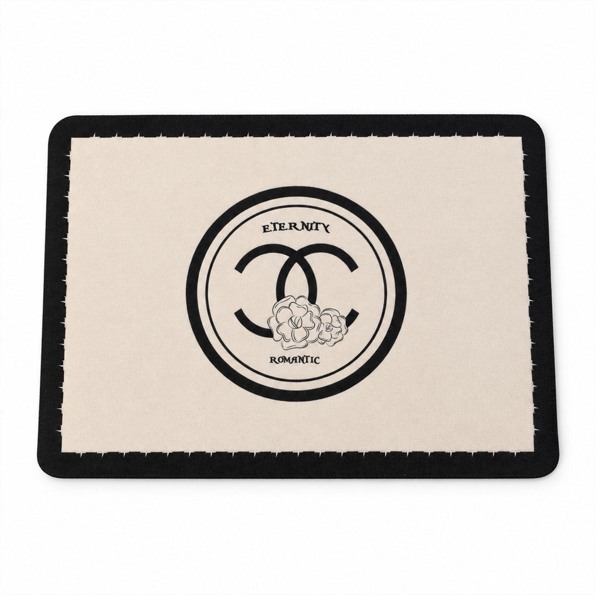 Black And Cream Bath Mat Soft Textured Absorbent Floor Rug (1 Pc 40x30 Cm)